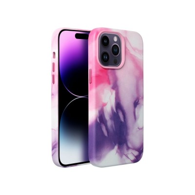 Husa iPhone 14 Pro Max, Magsafe, Microfibra La Interior, Purple Spalsh